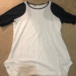 White&Navy Lululemon Baseball Tee